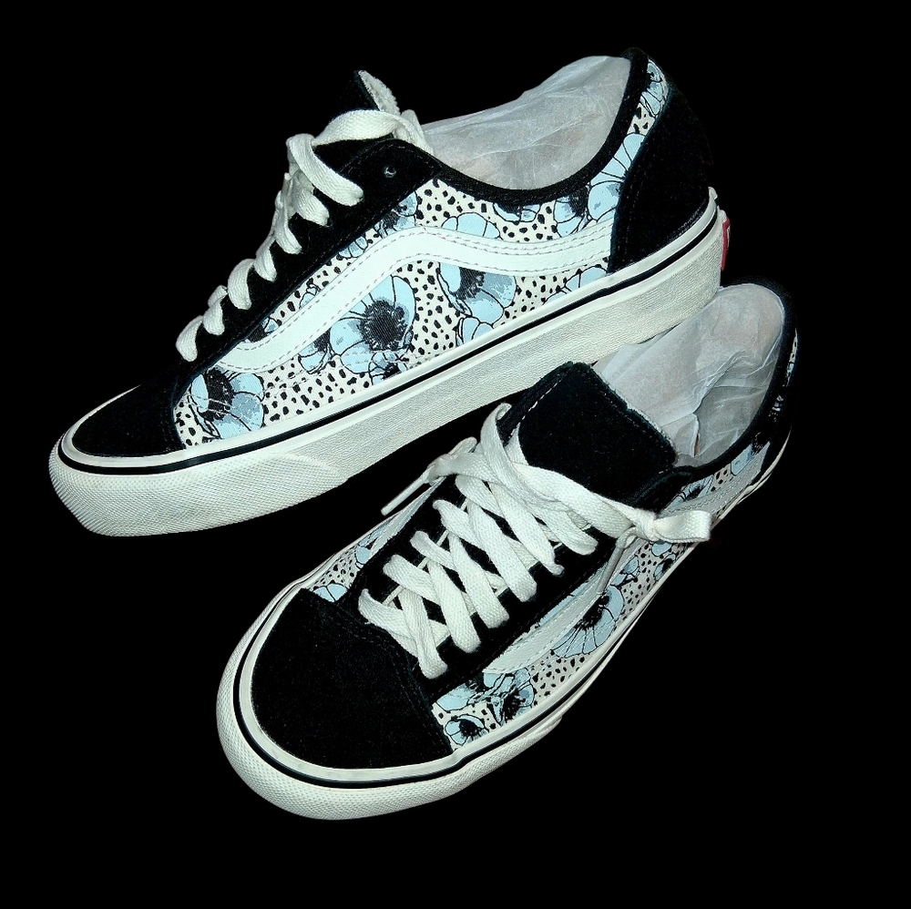 Vans Old Skool Off The Wall Black Suede / Turquoise Women's 8 Mens 6.5 Sneaker